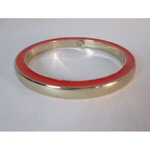 Gerard Yosca Women's Red Enamel Brass Gold Two Sided Bangle bracelet NWOT 145